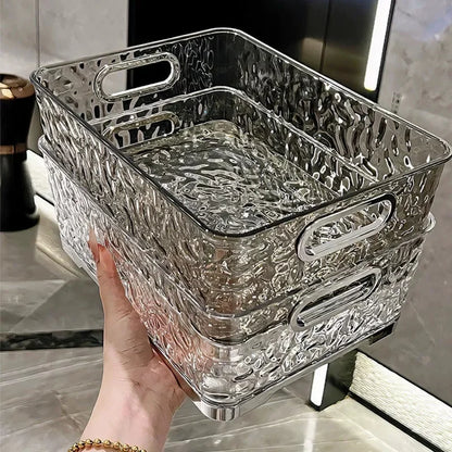Textured Acrylic Stackable Storage Basket