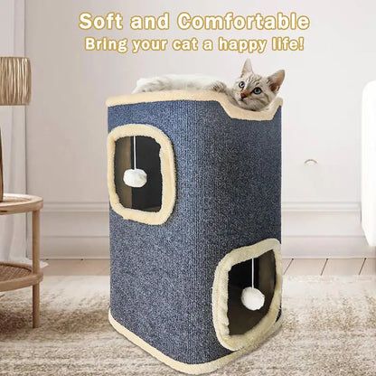 SnugDen Two-Level Cat House